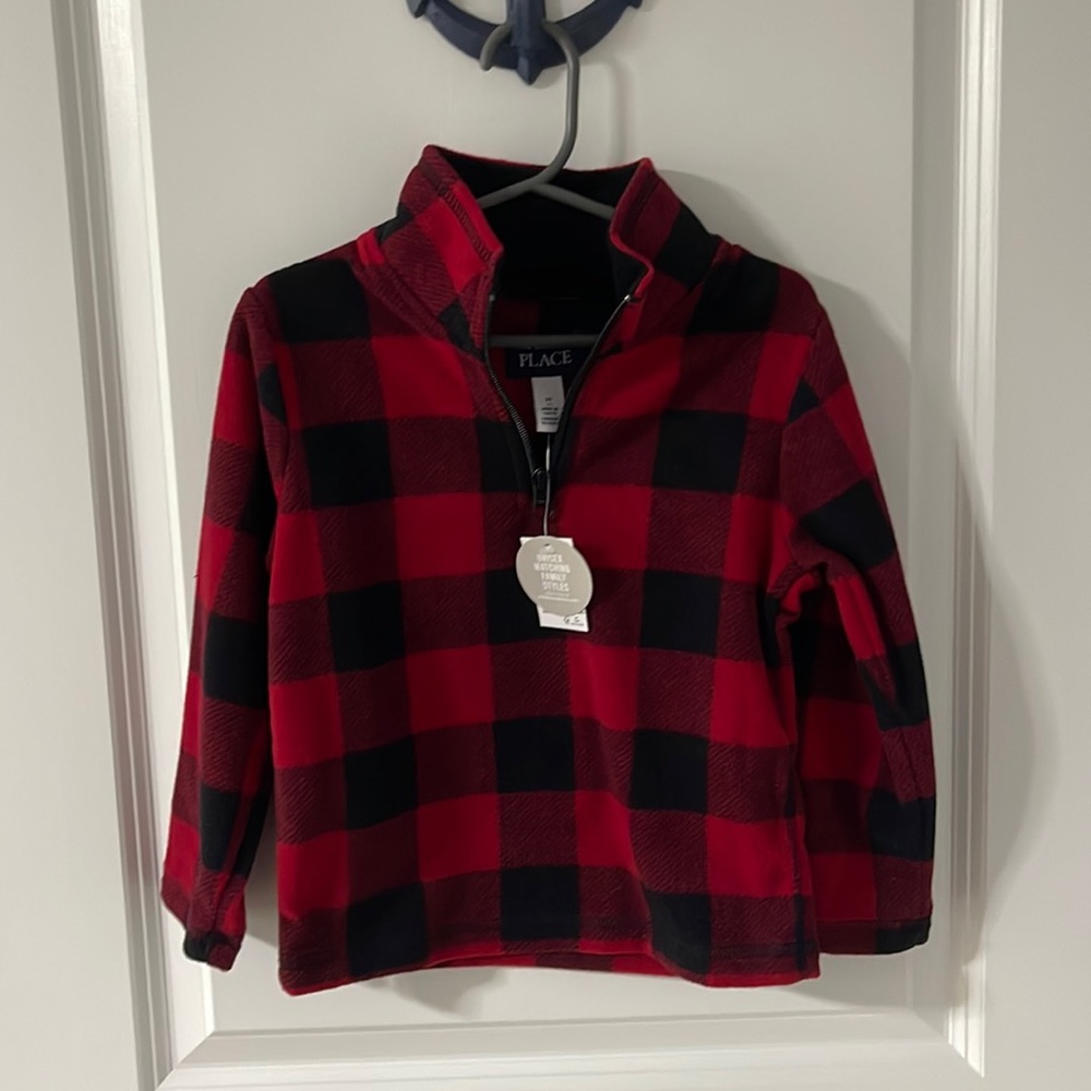 Fleece pullover with zip neck